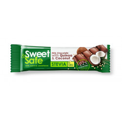 Ciocolata cu lapte cu quinoa si cocos cu indulcitor stevie 25gr "sweet & safe" sly nutritia