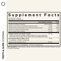 Codeage Teeth & Gums Vitamins, Daily Multivitamins & Minerals + Collagen, Complex De Vitamine, Minerale Si Colagen Pentru Dinti Si Gingii, 90 Cps - Img 3