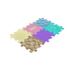 Covoras ortopedic senzorial puzzle Set B pastel pentru bebelusi - Img 2