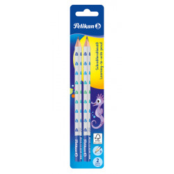 Creion grafit lacuit jumbo, invata sa scrii, mina b, 2 bucati/blister