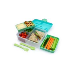 CUTIE PRANZ BENTO 2 NIVELE CU TACAMURI MELII BLUE MINT LIME - Img 5