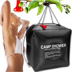 Dus solar suspendat pentru camping sau plaja, capacitate 40l, culoare Neagra - Img 3