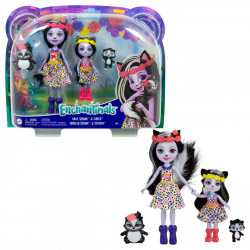 Enchantimals set papusi surori si animalutele lor sage skunk si caper si sabella skunk si striper - Img 8