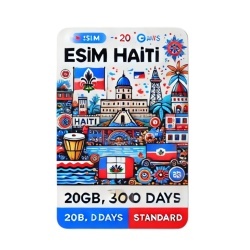 eSIM Haiti, 20GB, 30 Days, Standard