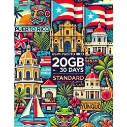 eSIM Puerto Rico, 20GB, 30 Days, Standard