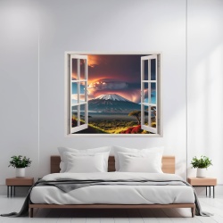Folie imprimata color pentru decor perete locuinta, dimensiune 125 x 110cm, model: VIEW TO HAVEN 10 - Img 1