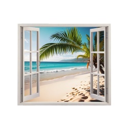 Folie imprimata color pentru decor perete locuinta, dimensiune 125 x 110cm, model: VIEW TO HAVEN 40 - Img 2