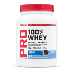 Gnc Pro Performance 100% Whey, Proteina Din Zer Cu Aroma De Biscuit Si Crema, Testata Antidoping, 860 G