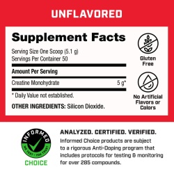 Gnc Pro Performance Creatine Monohydrate, Creatina Monohidrata Fara Aroma Pentru Sustinerea Musculaturii Si A Functiei Cognitive, 255 G - Img 3