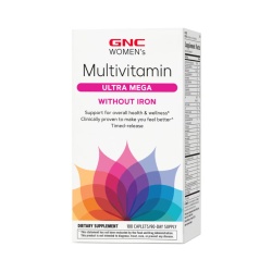 Gnc Women's Multivitamin Ultra Mega Without Iron, Complex De Multivitamine Pentru Femei Fara Fier, 180 Tb