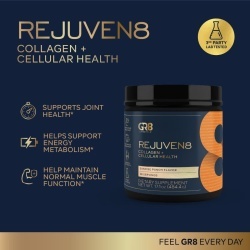 Gr8 Lifestyle Rejuven8 Collagen And Cellular Health With Sunrise Punch Flavor, Formula Pentru Sanatatea Pielii, Articulatiilor Si Regenerare Celulara, Cu Aroma De Sunrise Punch, 484.4 G - Img 8