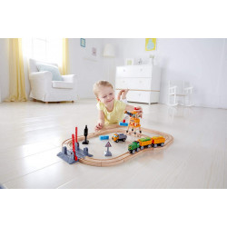 Hape tren de marfa cu macara - Img 4