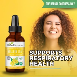 Herbal Goodness Organic Mullein Leaf Liquid Extract, Extract Lichid Organic Din Frunze De Lumanarica, 30 Ml - Img 7