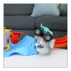 HOT WHEELS MONSTER TRUCKS PISTA SPIRALA IZBIREA RECHINULUI CU 1 MASINUTA MEGA WREX INCLUSA - Img 6