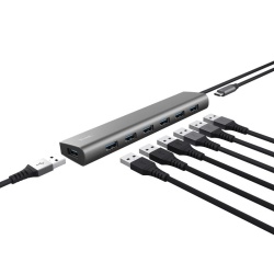 Hub Trust Halyx 7xUSB 3.2 Gen1, gri - Img 11