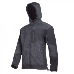 Jacheta elastica tip-sherpa cu gluga / negru - s