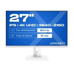 JAPANNEXT Monitor 27" IPS 4K UHD (3840x2160) |USB-C Charging (65W) Height & Tilt Adjustable (HSP) KVM, VESA, sRGB 100%, G-Sync