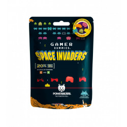 Jeleuri gumate "SPACE INVADERS" cu 20% suc din fructe, vit. C si vit. E 125g POWERBEARS