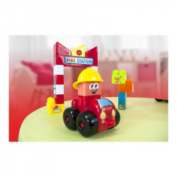 Joc de construit tematic Statie pompieri Miniland, 18 piese - Img 1