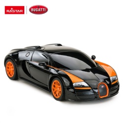 MASINA CU TELECOMANDA BUGATTI GRAND SPORT VITESSE NEGRU CU SCARA 1 LA 24 - Img 6