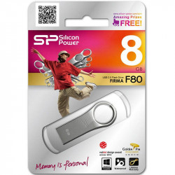 Memorie USB Silicon Power Firma F80 8GB USB 2.0 COB Zinc Alloy Silver - Img 4