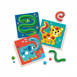 My first - Set creativ copii cu plastilina si cartonase cu animale - Img 3