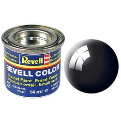 Negru lucios RAL 9005, vopsea email 14 ml