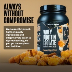 Nutrabio Whey Protein Isolate Cinnamon Sugar Donut, Izolat De Proteina Din Zer Cu Aroma De Gogosi Cu Scortisoara Si Zahar, 907g - Img 5
