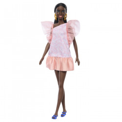PAPUSA BARBIE FASHIONISTA AFRO-AMERICANA CU ROCHIE PEACH - Img 7