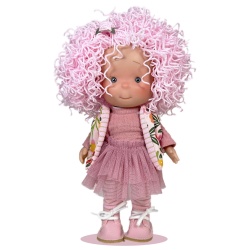 Papusa Nines D'Onil, Colectia Little Pippa, Pippa Pink Wool, cu miros de vanilie, 23 cm