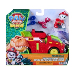 PATRULA CATELUSILOR FILMUL CU DINOZAURI SET DINO VEHICUL DE POMPIERI CU FIGURINA MARSHALL SI ACCESORII 15CM