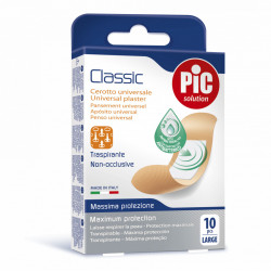 Plasturi universali PIC SOLUTION CLASSIC 25x72mm cu solutie antibacteriana 10 buc/cut