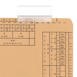 PORTETICHETE DOSAR SUSPENDAT ELBA, 13X50MM, PVC TRANSPARENT, SET 72 BUCATI