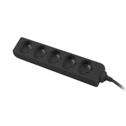 Prelungitor Lanberg 1.5m, 5 prize negru
