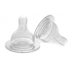 PUR 3258 – SET TETINE SILICON PENTRU BIBERON CU GURA LARGA – MARIME V, +3 LUNI, 2 BUC - Img 2