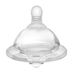 PUR 9821 – SET TETINE SILICON GENTLE TOUCH PENTRU BIBERON CU GURA LARGA - MARIME S, 0-3 LUNI, 2 BUC