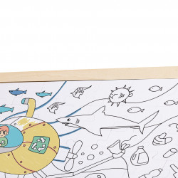 Puzzle din lemn 2 in 1 - Salvarea Oceanului (50 piese), cu fata dubla si activitate colorare - Img 4