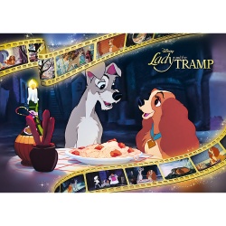 PUZZLE TREFL 1000 PREMIUM PLUS DISNEY DOAMNA SI VAGABONDUL - Img 2