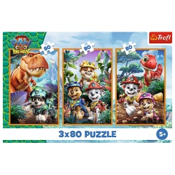PUZZLE TREFL 3X80 PATRULA CATELUSILOR EROII DINOZAURILOR - Img 5