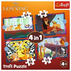 PUZZLE TREFL 4IN1 DISNEY REGELE LEU - Img 6