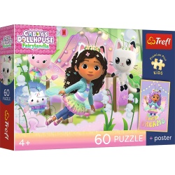 PUZZLE TREFL 60 PREMIUM PLUS KIDS GABBY SI AVENTURILE PISICII CU POSTER