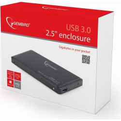 RACK extern GEMBIRD, pt HDD/SSD, 2.5 inch, S-ATA, interfata PC USB 3.0, aluminiu, negru, "EE2-U3S-2" - Img 2