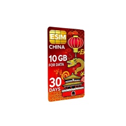 Roaming eSIM 10GB date, eSIM de Mare Viteza pana la 5G, valabil 30 zile din momentul activarii, China