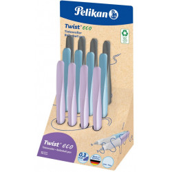 ROLLER TWIST ECO, GRIP ERGONOMIC, AMBIDEXTRU, 2 REZERVE ALBASTRE INCLUSE, 3 CULORI MOV DESCHIS/ALBASTRU DESCHIS/GRI DESCHIS, DISPLAY 12 BUC