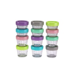 SET 12 RECIPIENT STICLA PENTRU HRANA BEBE, MELII, 6*59 ML + 6*118 ML - Img 4