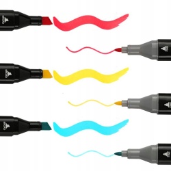 Set 120 Markere Profesionale pentru pasionatii de desen, cu cap dublu gros - subtire, cu geanta de depozitare, model AVX-WT-MDS-120 - Img 10