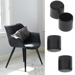 Set 4 buc. protectii anti-zgarieturi picioare scaun, diametru 19mm, culoare neagra - Img 2
