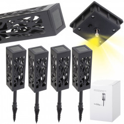 Set 4 lampi solare de gradina cu picior tip "Lampion" cu LED - Img 4