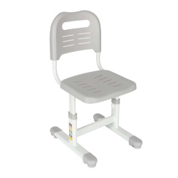 Set birou reglabil pentru copii cu scaun ergonomic, lampa LED USB, blat inclinabil, suport carti si organizator, 70 x 51 cm, culoare gri/alb, pentru scolari si prescolari - Img 10