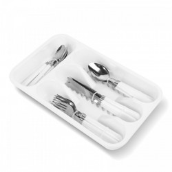 Set tacâmuri cu suport - alb - 16 bucăți - 32,7 x 19,5 x 4,7 cm - Img 2